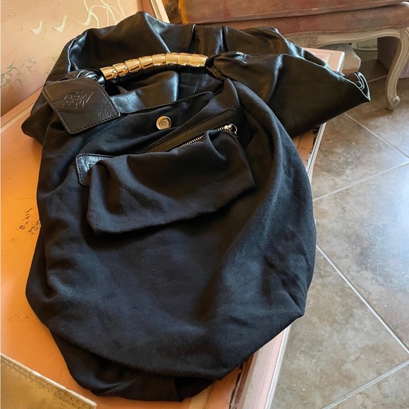 Zara Leather bag and Black/leather wedge - Picture 5 of 6